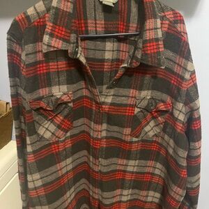 Natural Reflections Red and Gray Plaid Women's Shirt